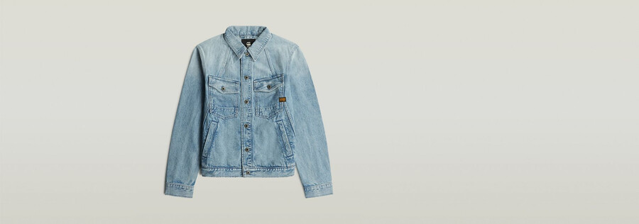 giacca in denim slim a trapezio