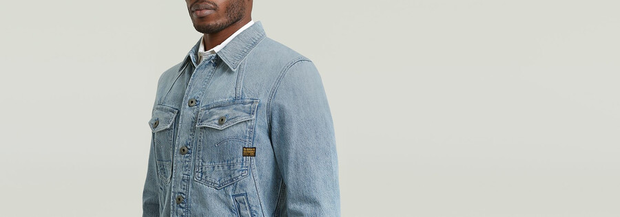 giacca in denim slim a trapezio