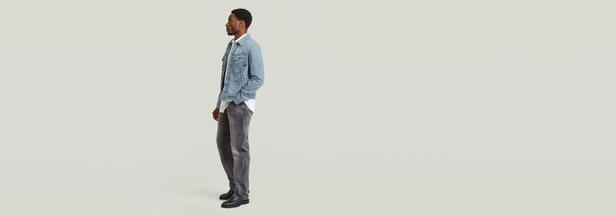 giacca in denim slim a trapezio