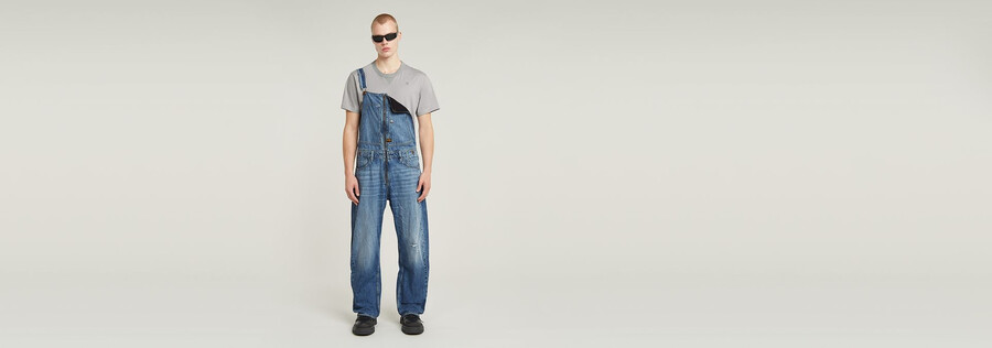 salopette in denim 3d larga