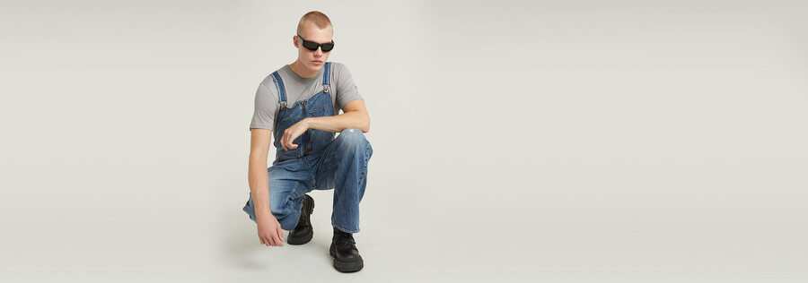 salopette in denim 3d larga
