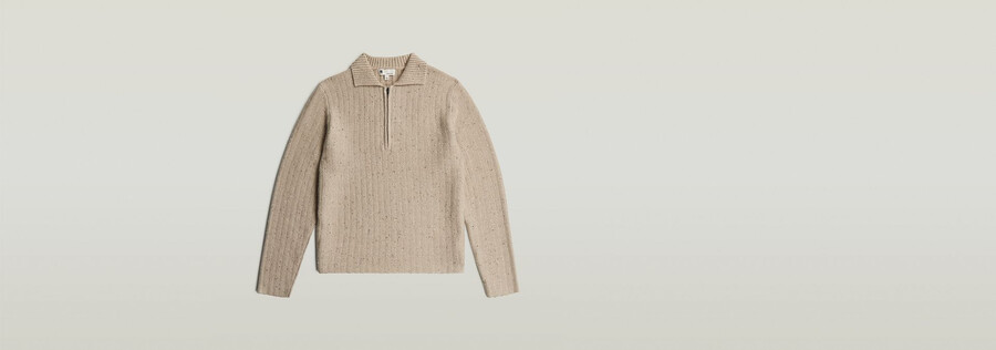 maglia con mezza zip e colletto polo