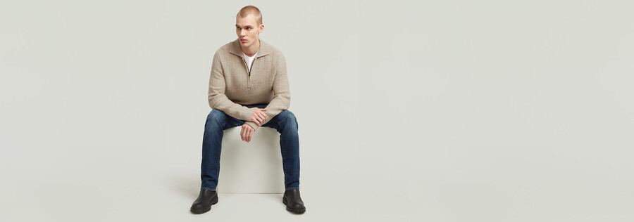 maglia con mezza zip e colletto polo