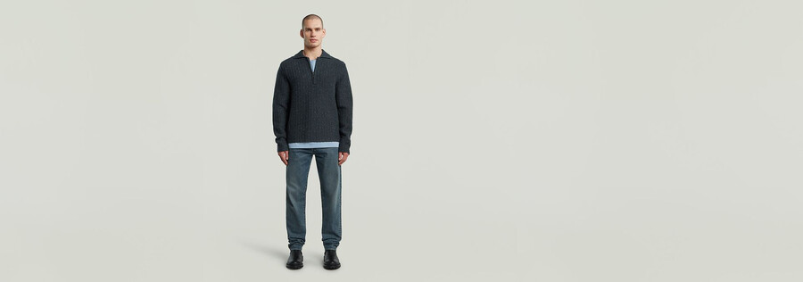 maglia con mezza zip e colletto polo