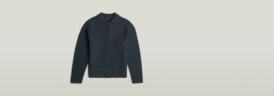 maglia con mezza zip e colletto polo
