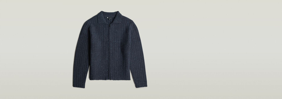 maglia con cerniera completa e colletto polo