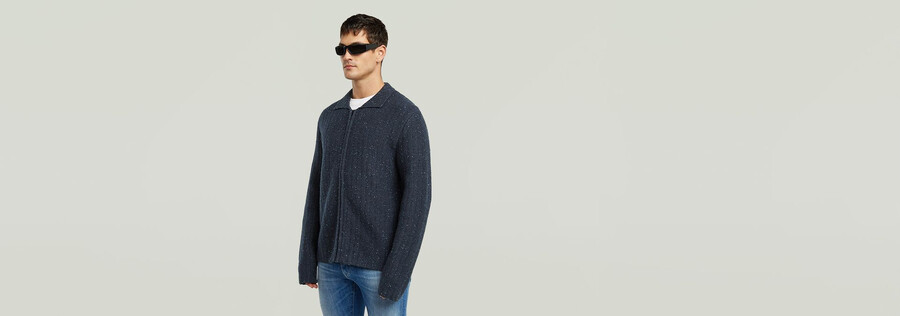 maglia con cerniera completa e colletto polo