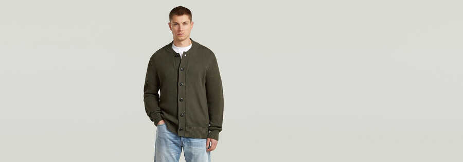 cardigan lavorato a maglia con struttura a nido dape