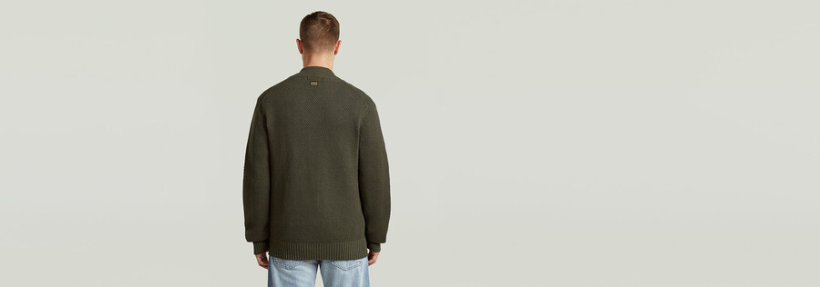 cardigan lavorato a maglia con struttura a nido dape