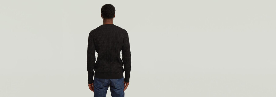 maglione lavorato a maglia con struttura a catena