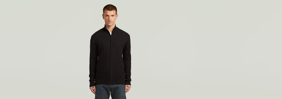 cardigan lavorato a maglia con struttura a catena