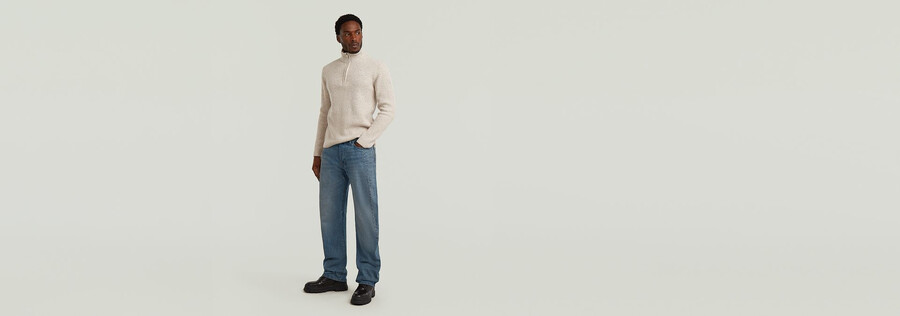 maglia con doppio collo e mezza zip
