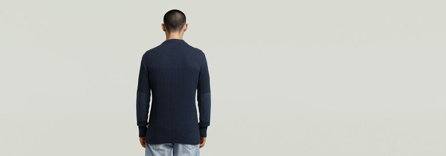 maglione a coste in maglia militare