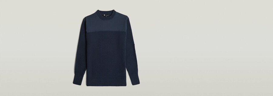 maglione a coste in maglia militare