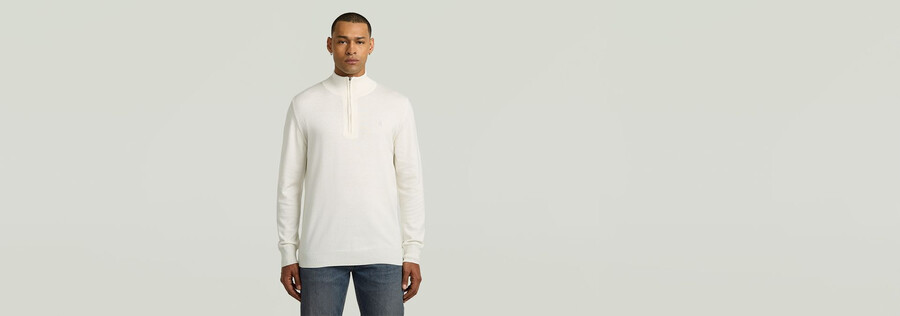 maglione lavorato a maglia con mezza zip