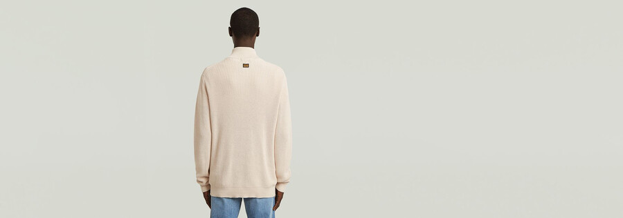pullover in maglia con mezza zip