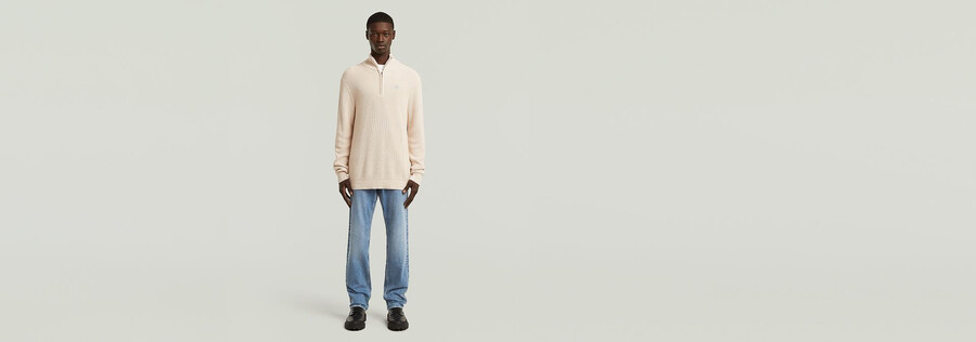 pullover in maglia con mezza zip