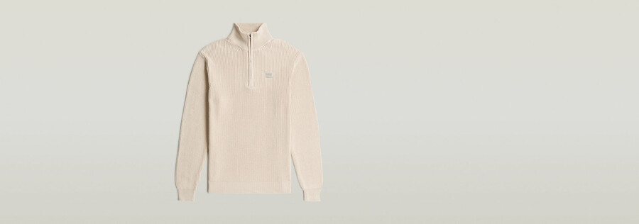 pullover in maglia con mezza zip