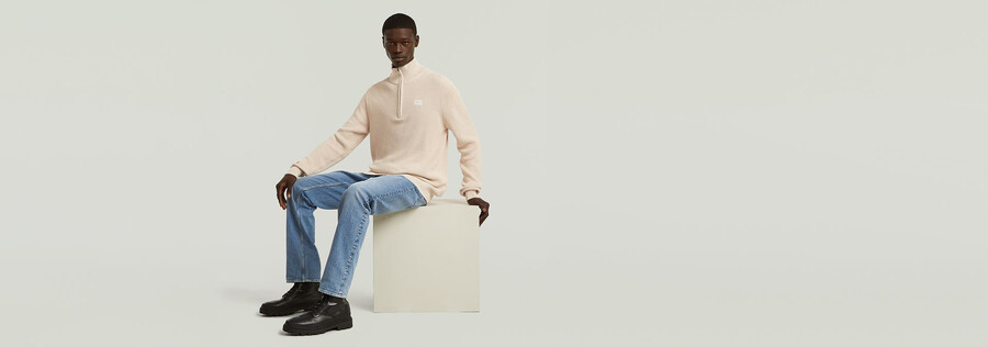 pullover in maglia con mezza zip