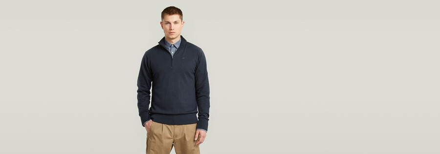 the olivier - maglione con mezza zip corretto
