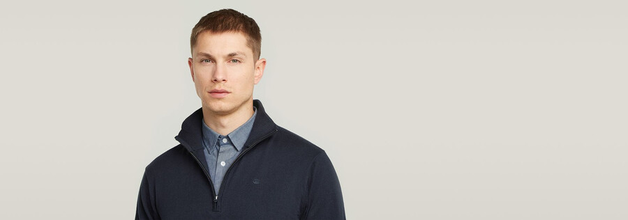 the olivier - maglione con mezza zip corretto