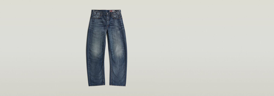 jeans larghi piegati
