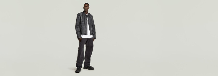 jeans larghi piegati