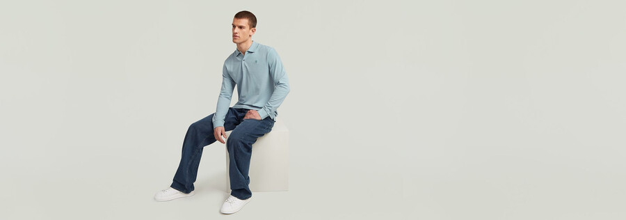 jeans larghi piegati