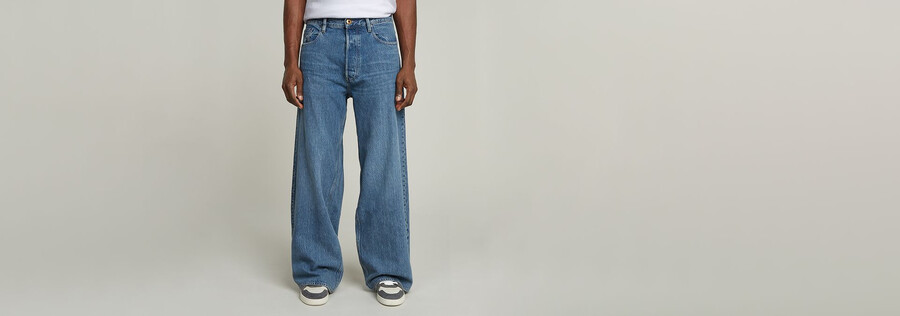 jeans larghi con tasche lunghe