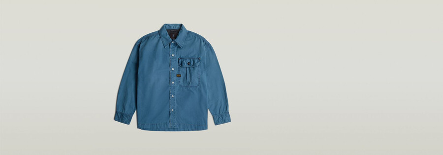 camicia squadrata con 1 tasca e plissettatura