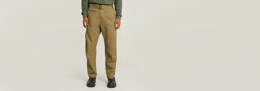 pantaloni da fatica rilassati e affusolati