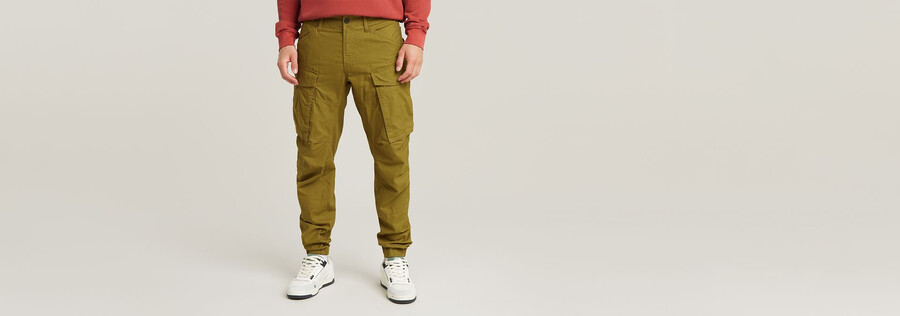 pantaloni cargo 3d regular affusolati con risvolto