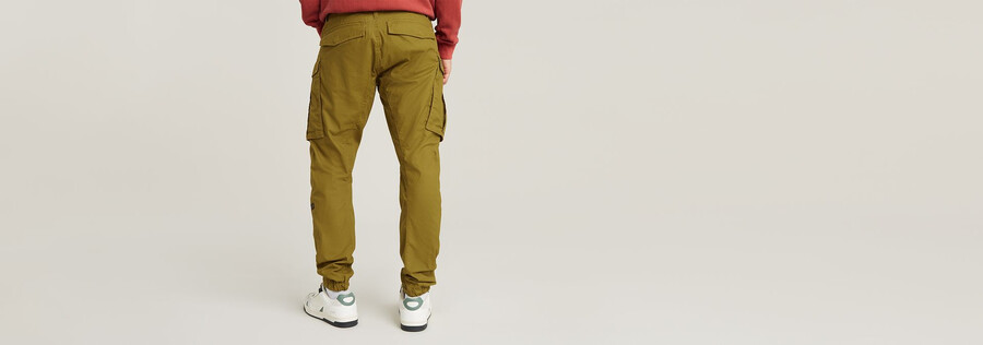 pantaloni cargo 3d regular affusolati con risvolto