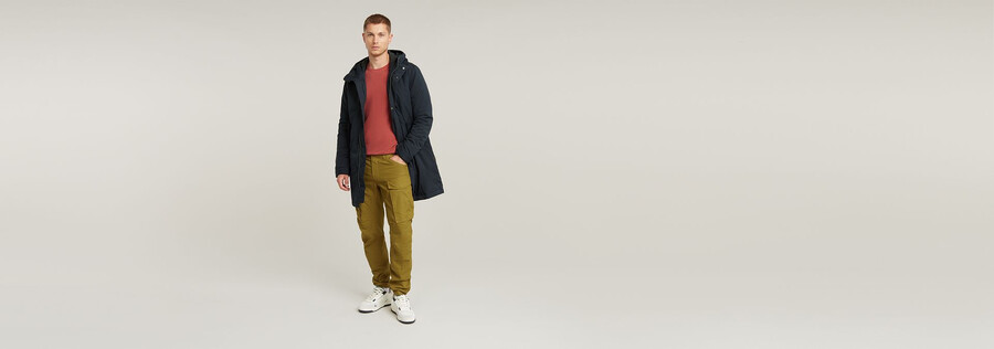 pantaloni cargo 3d regular affusolati con risvolto