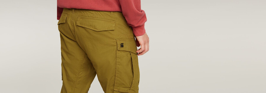 pantaloni cargo 3d regular affusolati con risvolto