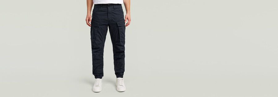 pantaloni cargo 3d regular affusolati con risvolto