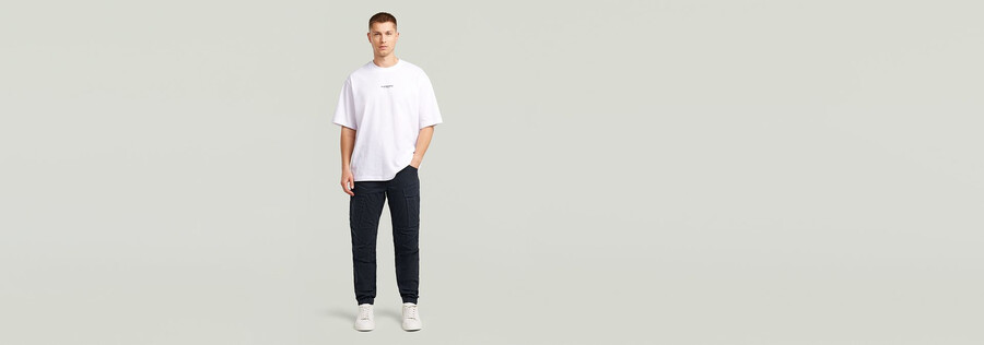 pantaloni cargo 3d regular affusolati con risvolto