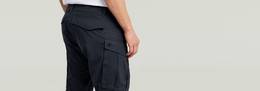 pantaloni cargo 3d regular affusolati con risvolto