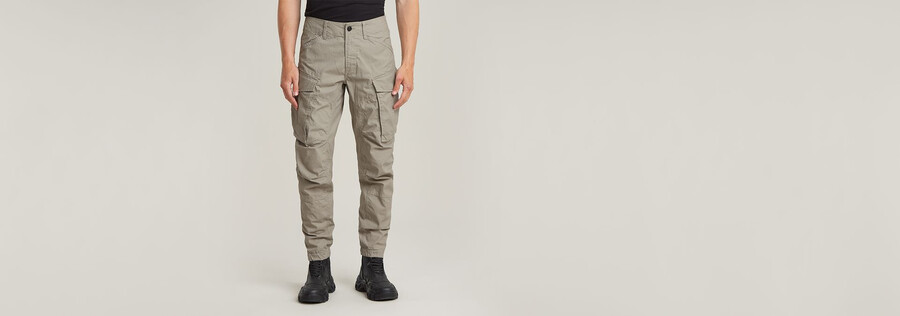 pantaloni cargo 3d regular affusolati con risvolto