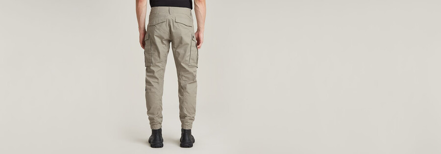 pantaloni cargo 3d regular affusolati con risvolto