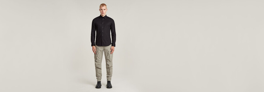 pantaloni cargo 3d regular affusolati con risvolto