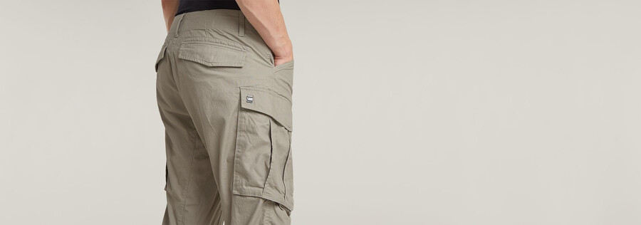 pantaloni cargo 3d regular affusolati con risvolto