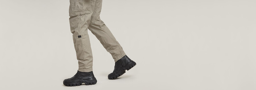 pantaloni cargo 3d regular affusolati con risvolto