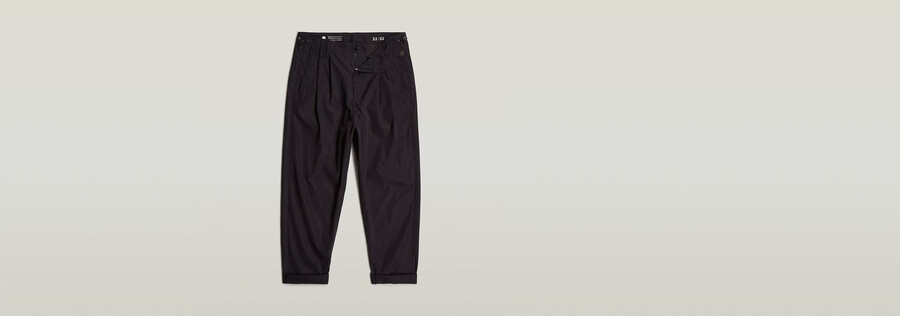 chino tecnico plissettato rilassato