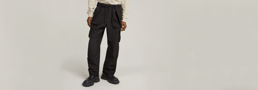 pantaloni cargo 3d con ginocchia rilassate