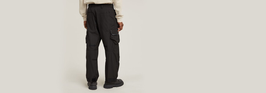 pantaloni cargo 3d con ginocchia rilassate
