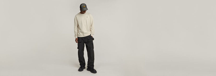 pantaloni cargo 3d con ginocchia rilassate