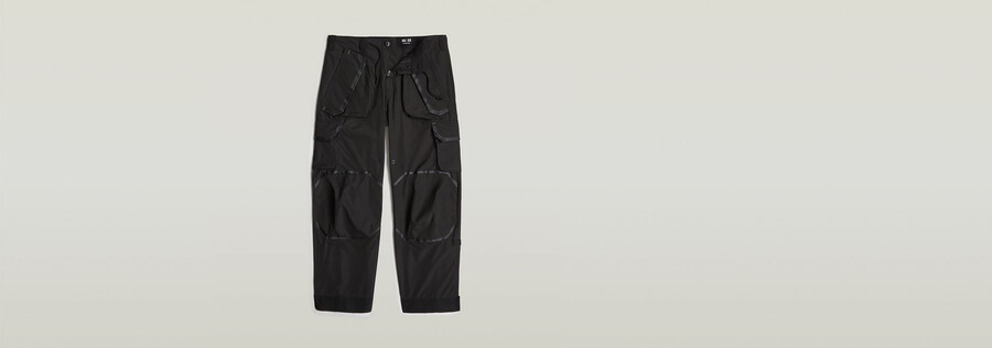 pantaloni cargo 3d con ginocchia rilassate