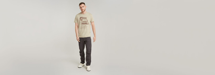 pantaloni cargo 3d regular affusolati