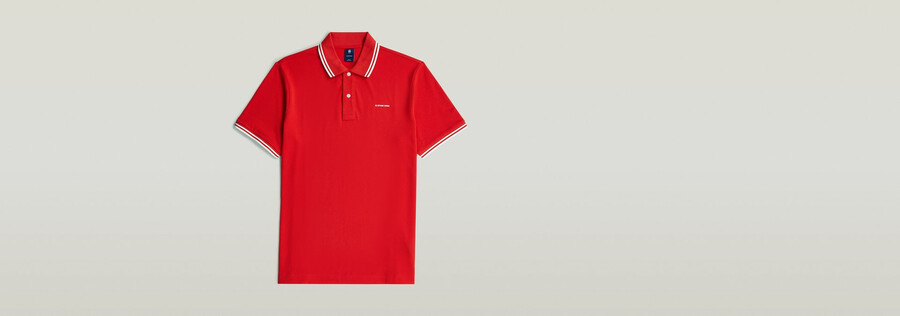 polo a righe con logo sul petto